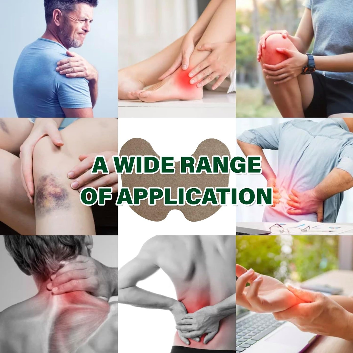 YOUCOPIA Knee Pain Relief Patches: 36 Count Natural Herbal Relieving Paste for Long Lasting Muscle and Joint Relief - Mugwort Arthritis Heat Patches Kit