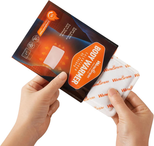 Body Warmers with Adhesive - Heat Warmer Patch Disposable Air Activated Hot Warmers - Up to 12 Hours of Heat - WarmSpark - PuriLite