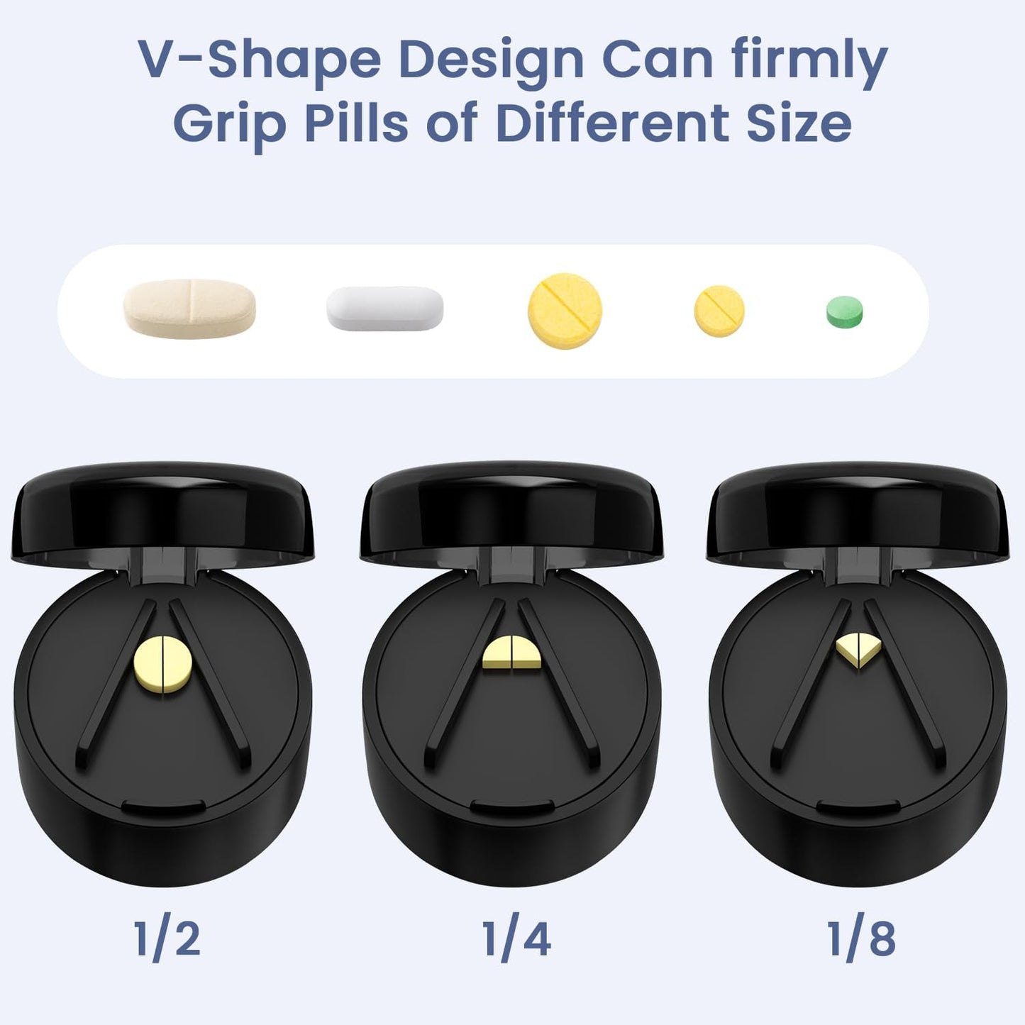 Renmingfed 3-in-1 Pill Crusher Pill Cutter with Storage Box,Pill Grinder with Stainless Steel Grinding Pestle, Pill Crusher Fine Powder, Pill Crushers for Elderly and Pets