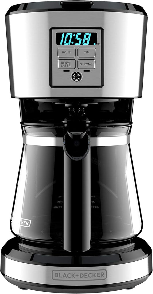 BLACK+DECKER 12 Cup Programmable Coffee Maker in Stainless Steel, CM1231SC - PuriLite