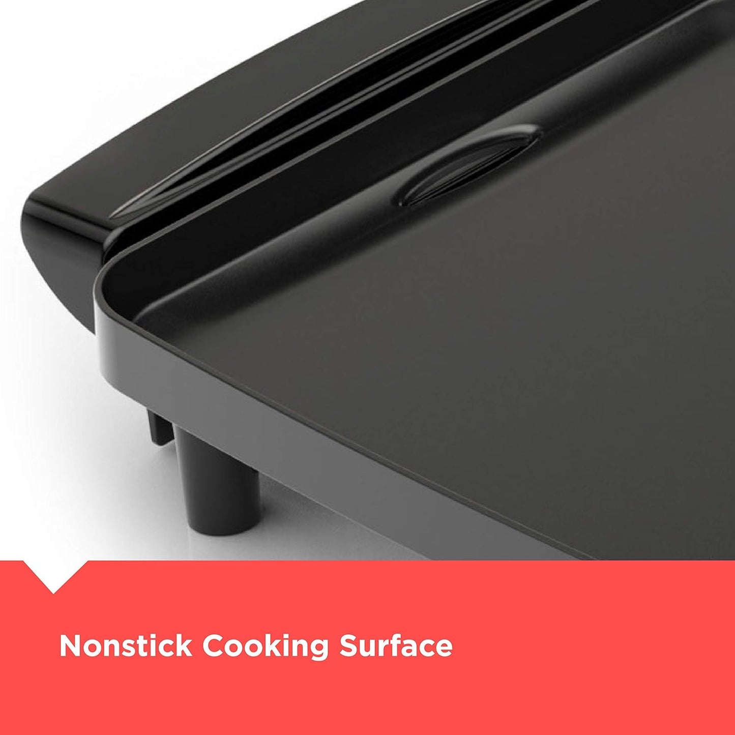 BLACK+DECKER Electric Griddle with Removable Temperature Probe, Indoor Grill, Pancake Griddle, Black, GD1810BC