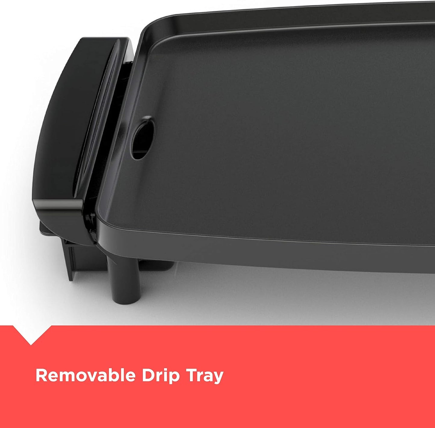 BLACK+DECKER Electric Griddle with Removable Temperature Probe, Indoor Grill, Pancake Griddle, Black, GD1810BC