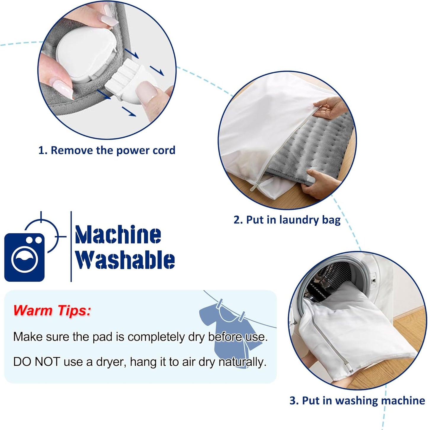Heating Pad, Electric Heating Pad for Dry, Electric Heat Pad with Multiple Temp & Timer Settings, Auto Off(Silver Gray, 24‘’×12‘’)