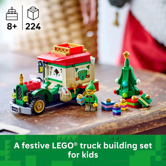 Holiday Delivery Truck Building Blocks Set for Kids Festive Construction Toy with 224 Pieces Creative Play and Seasonal Display Ages 8 and Up - PuriLite