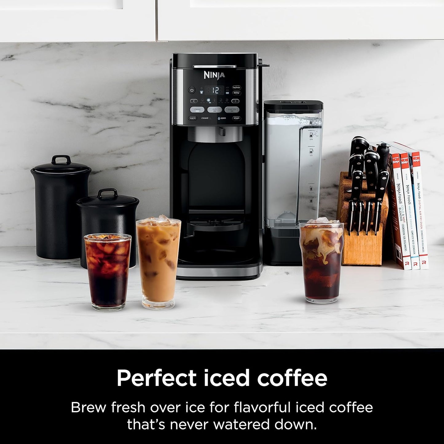 Ninja DualBrew Hot & Iced 12-Cup Coffee Maker, Single-Serve for Grounds & K-Cup Pod Compatible, 3 Brew Styles, 60-oz. Water Reservoir & Carafe, Black, CFP101C (Canadian Version)