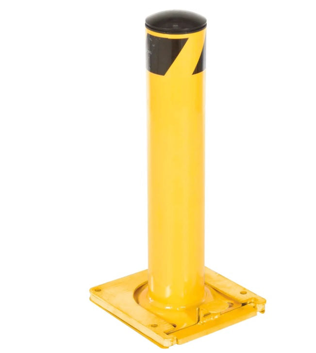 Global Industrial™ Steel Safety Bollard W/Removable Base and Cap, 5.5''D x 42''H