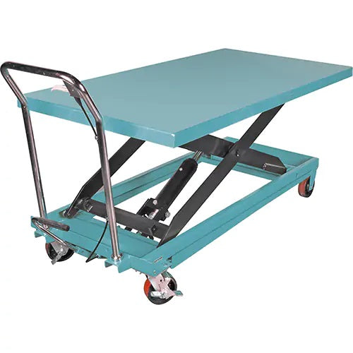 Heavy-Duty Hydraulic Scissor Lift Table, 63" L x 31-7/8" W, Steel, 1100 lbs. Capacity - PuriLite