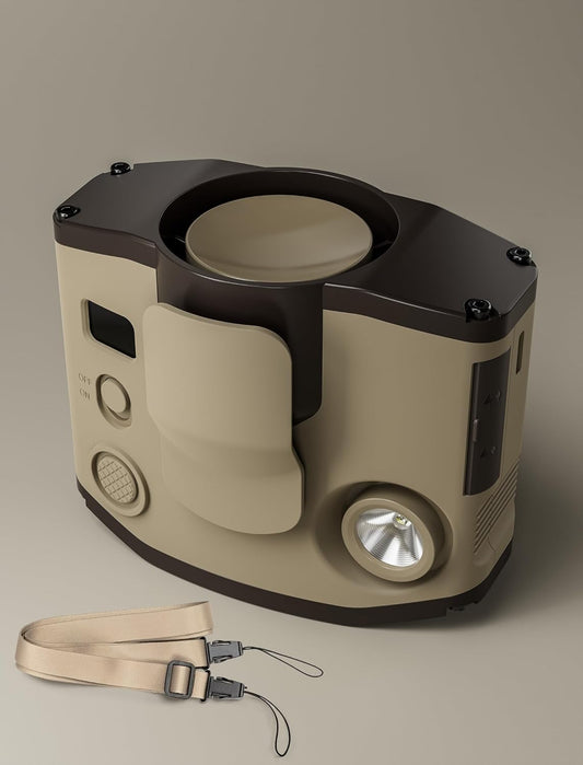 Portable Waist Clip Fan with LED Display - 10000 mAh Battery, 3 Speed Personal Wearable Fan with Dual Clips & Lanyard, Small Necklace Fan