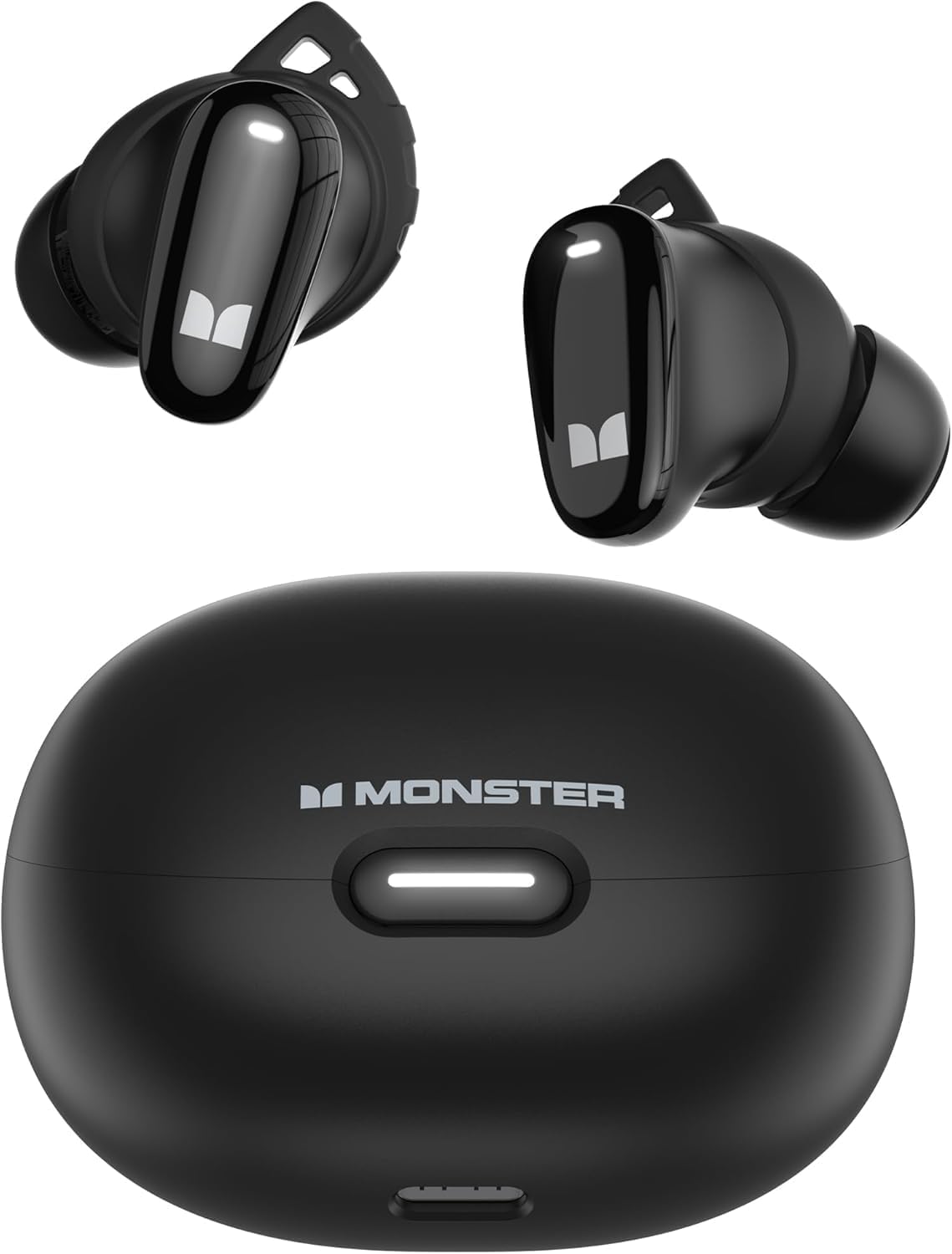 Monster N-Lite 206 - Wireless Earbuds with Bluetooth 5.4, 25H Playtime, IPX6 Waterproof, USB-C Fast Charging