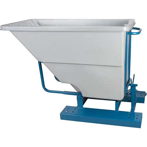 Self-Dumping Hopper, Polyethylene, 5/8 cu.yd., Grey - PuriLite