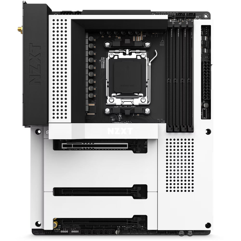 NZXT - N7 B650E ATX AM5 Motherboard (White) - DDR5, WiFi 6E, PCIe 5.0, Triple M.2