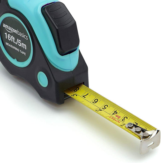Amazon Basics Tape Measure - 4.88 Meters, Turquoise