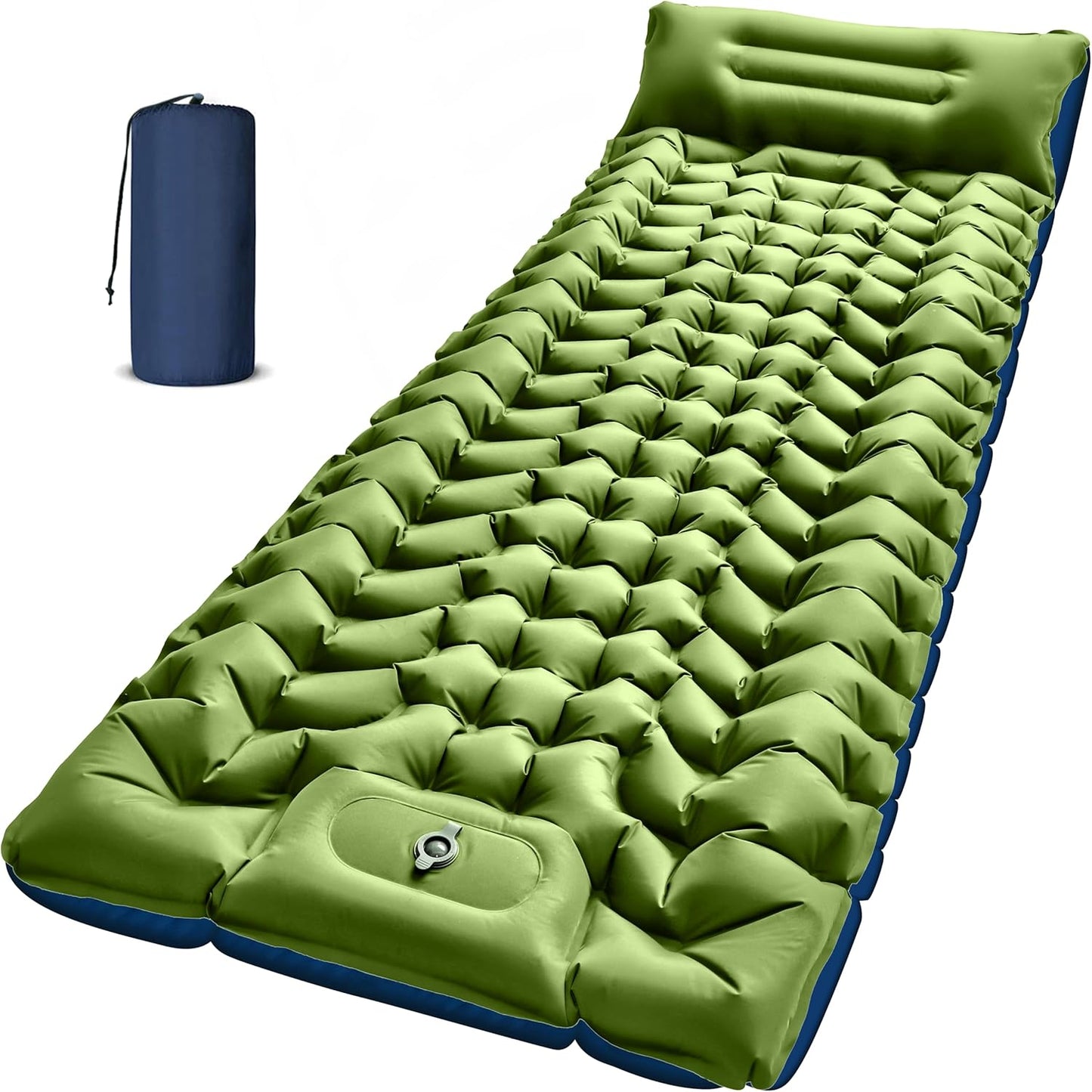 Myslop Camping Sleeping Pad,Self Inflating Sleeping Pad with Pillow Built-in Foot Pump Portable Inflatable Sleeping Pads Compact for Outdoor Camping, Backpacking,Hiking,Tents