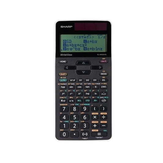 Sharp Electronics Write View Scientific Calculator, 16-Digit, 422 Function, with 4-Line LCD Display - ELW535XGBWH (Solar and Battery Powered)