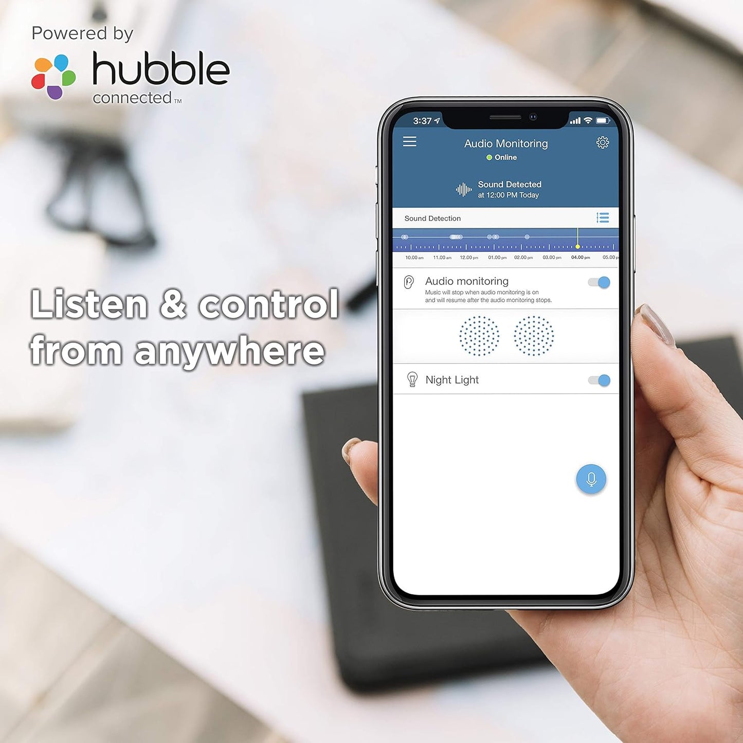 Motorola MBP164CONNECT Audio Baby Monitor - Portable WiFi Smart Intercom and Night Light for Child - 900-Foot Radio Range - 2-Way Talk Communication, Soothing Sounds, Lullabies, Audiobooks