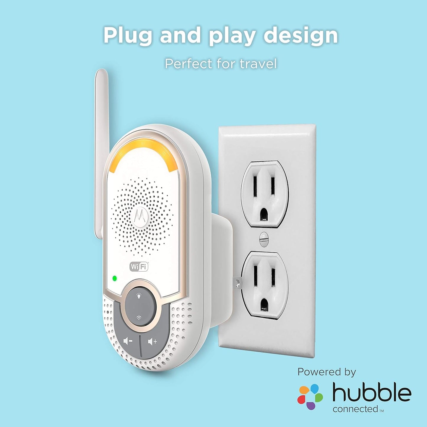 Motorola MBP164CONNECT Audio Baby Monitor - Portable WiFi Smart Intercom and Night Light for Child - 900-Foot Radio Range - 2-Way Talk Communication, Soothing Sounds, Lullabies, Audiobooks