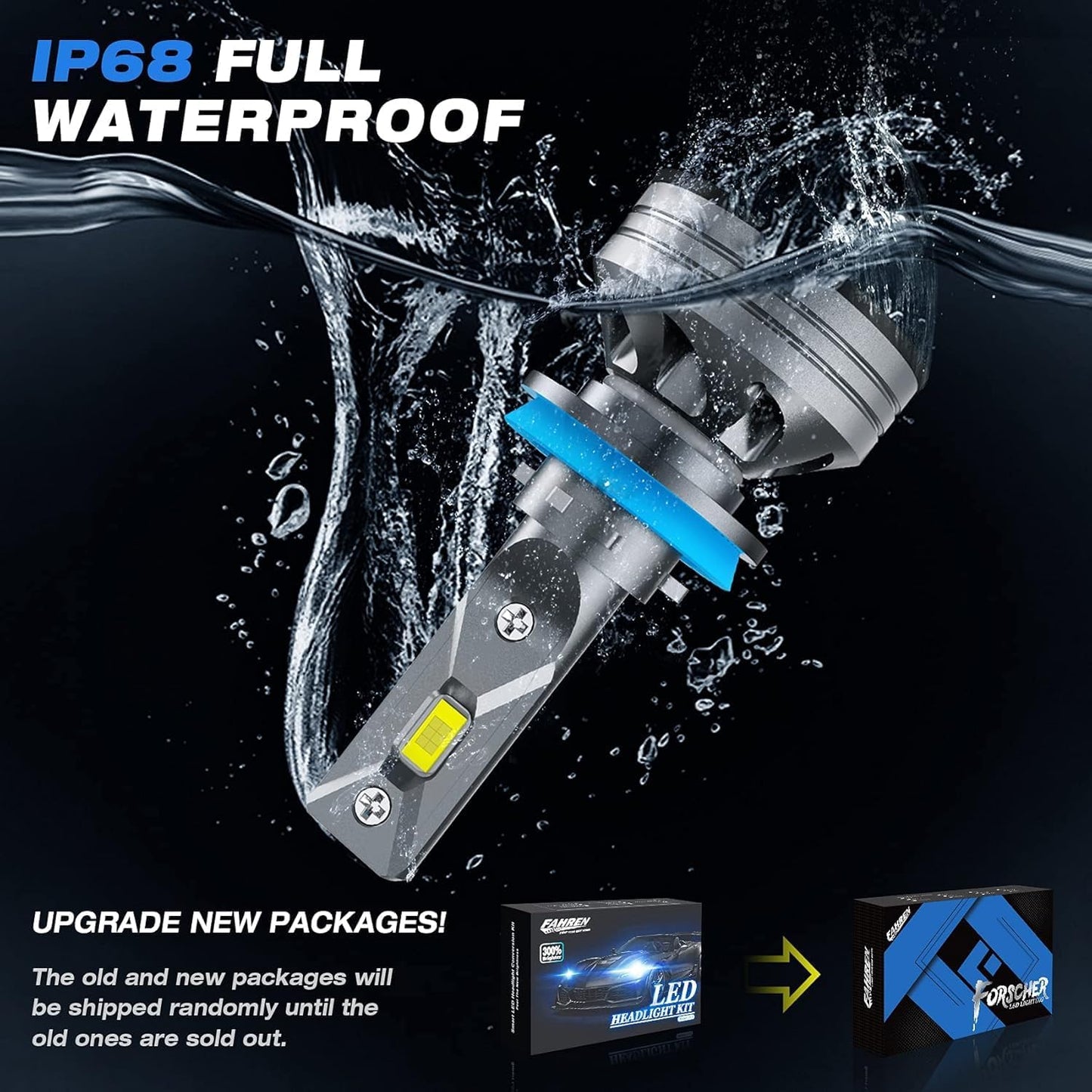 H11/H9/H8 LED Headlight Bulb, 33000 Lumen Super Bright LED Fog Light Bulbs 6500K Cool White IP68 Waterproof, Pack of 2