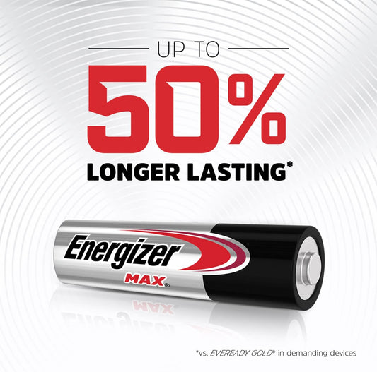 Energizer MAX AA Batteries (20 Pack), Double A Alkaline Batteries - PuriLite