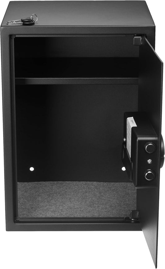 Amazon Basics Steel Home Security Electronic Safe with Programmable Keypad Lock, Secure Documents, Jewelry, Valuables, 1.8 Cubic Feet, Black, 13.8"W x 13"D x 19.7"H - PuriLite