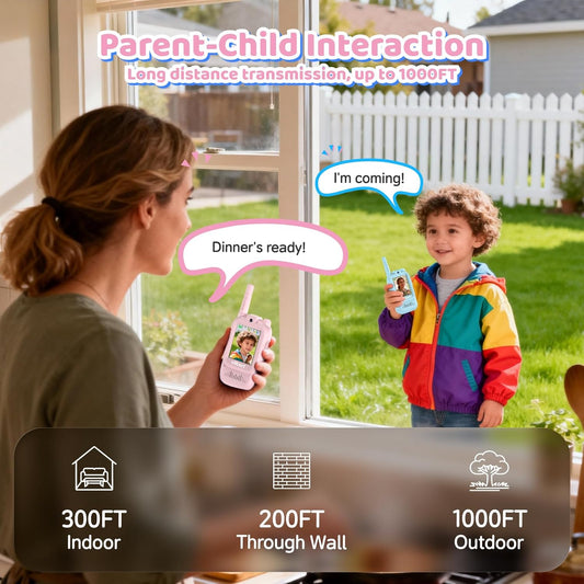 Kids Video Walkie Talkie Set with Camera Screen 2 Pack Rechargeable 2 Way Radio Toy 11 Channels Long Range for Indoor Outdoor Play Ages 3 to 12 - PuriLite