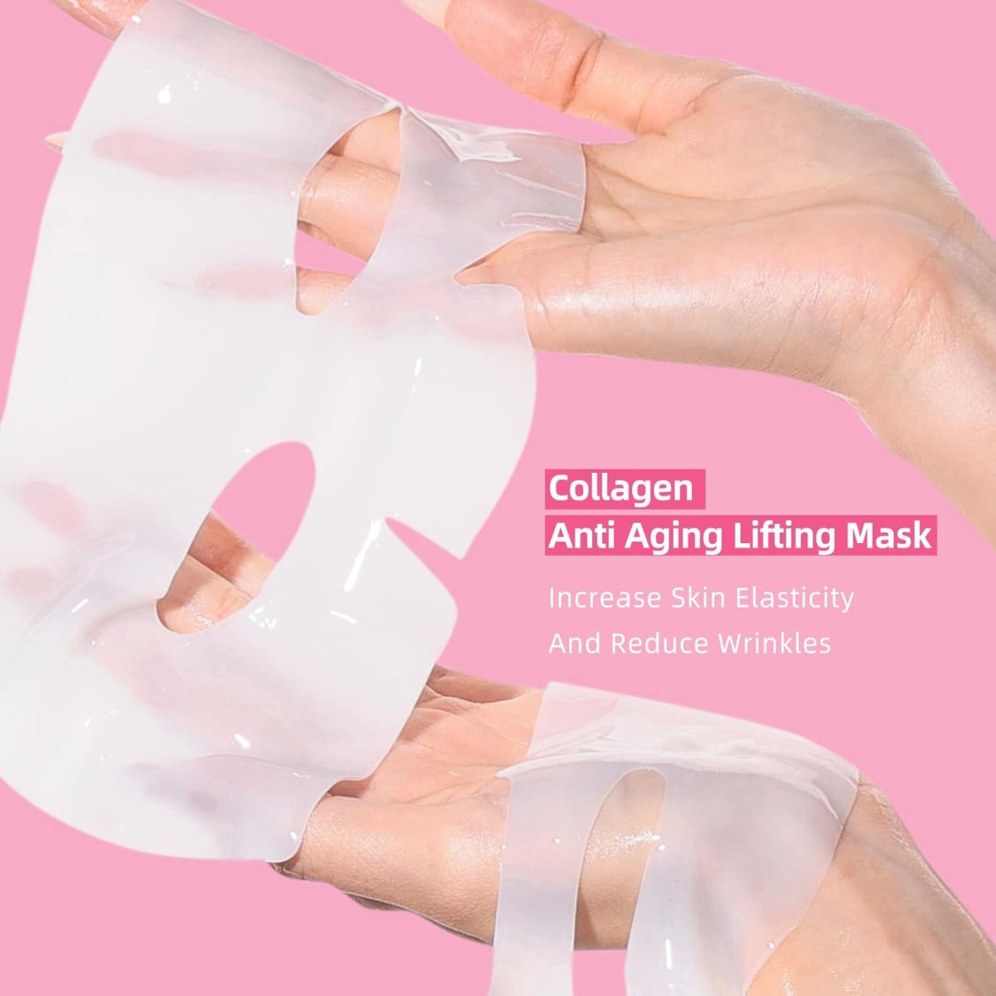 dewyhour Collagen Face Mask: 5 Pack Hydrating Deep Collagen Mask Overnight Sheet Mask with Hyaluronic acid,Pore Minimizing,Elasticity Skin