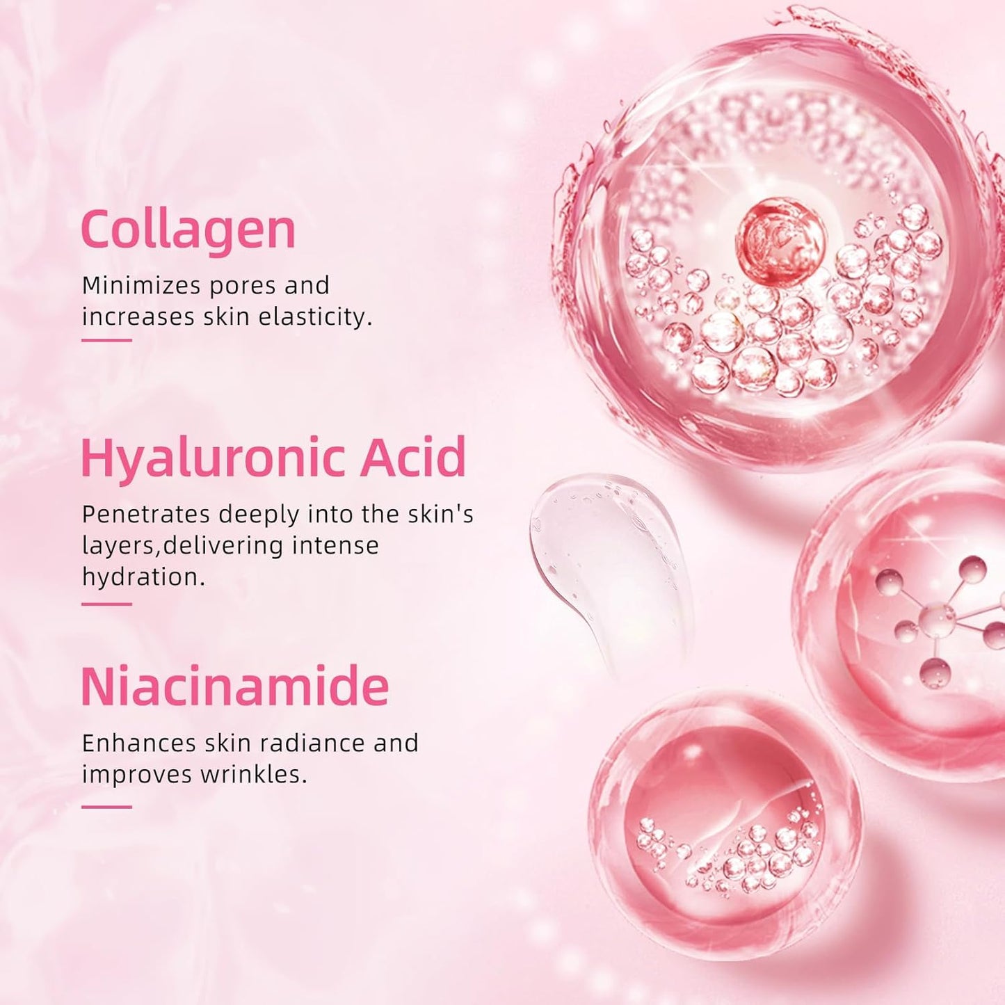 dewyhour Collagen Face Mask: 5 Pack Hydrating Deep Collagen Mask Overnight Sheet Mask with Hyaluronic acid,Pore Minimizing,Elasticity Skin