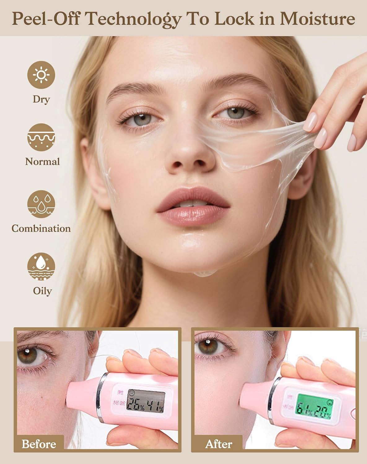 dewyhour Collagen And Rice Overnight Wrapping Moisturizing Mask: Collagen Face Mask, Hydrolyzed Peel Off Mask For Glowing Skin, Elasticity & Hydrating, Rice Extract, 2.53 FL.OZ