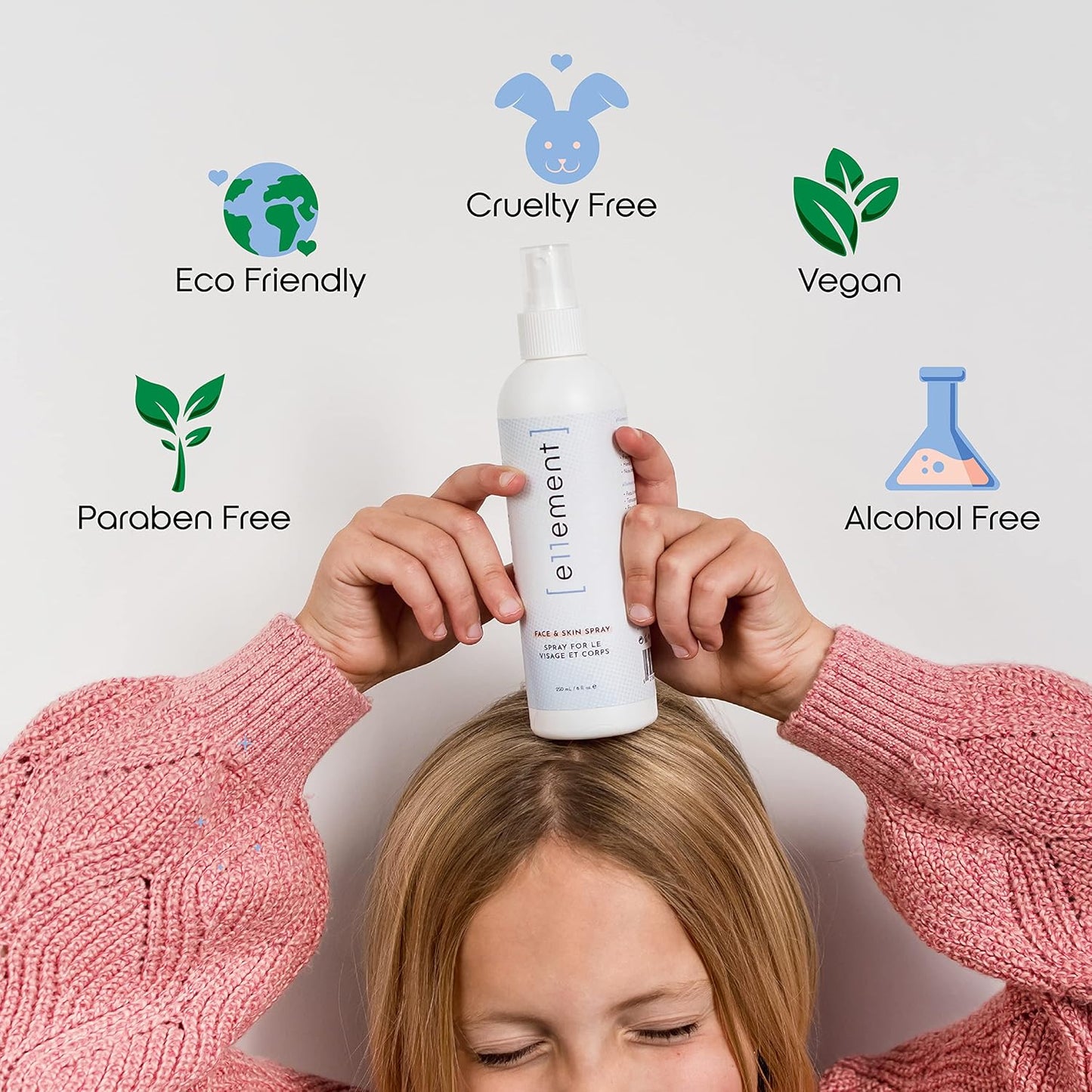 e11ement - Hypochlorous Acid All Natural Face and Skin Spray - Safe for All Skin Types - Acne Prone Skin - Dry Face, Skin, Scalp - Piercings & Tattoos Aftercare Facial Cleanser - Soothes and Repairs Skin (Large, 8 oz)