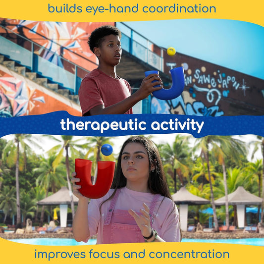 Juggling Skill Toy with Dual Balls Coordination Training Game for Kids Teens and Adults Indoor Outdoor Motor Skills Play Blue Age 9+