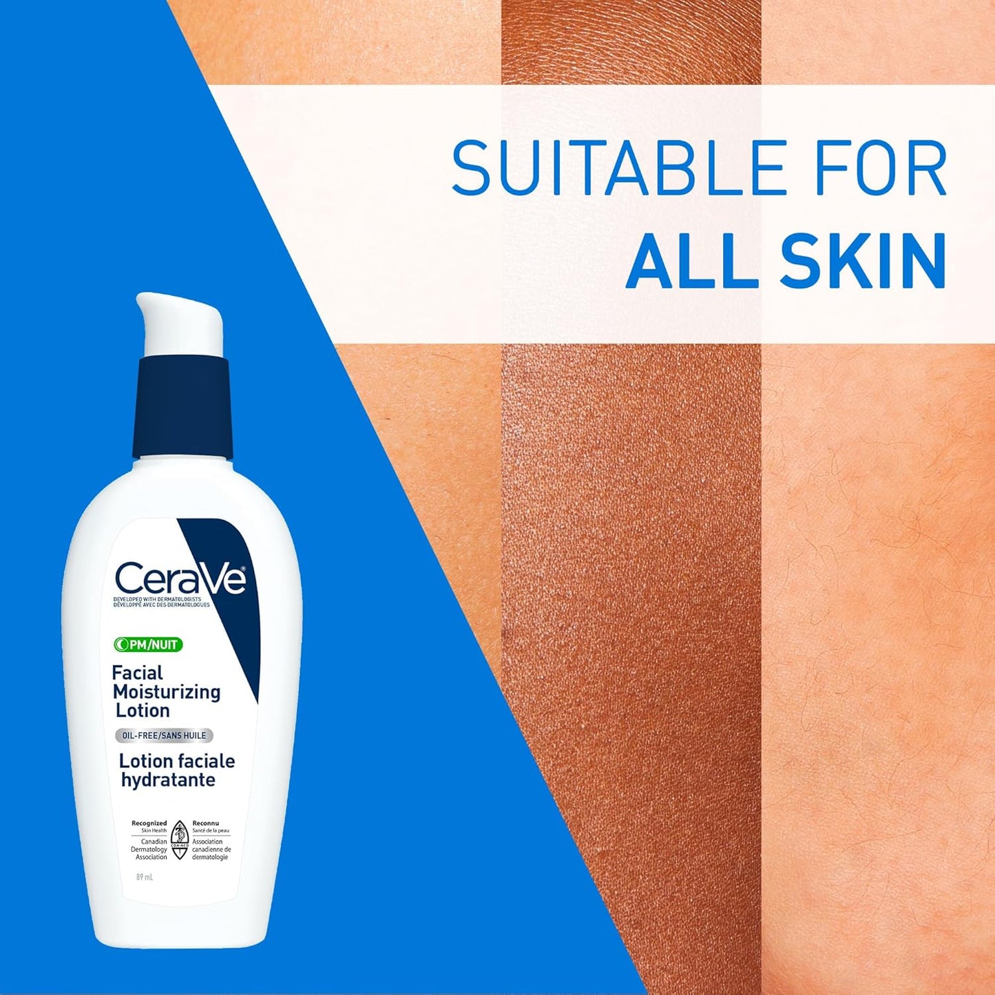 CeraVe Facial Moisturizing Lotion Pm | Ultra Lightweight, Night Face Moisturizer With Hyaluronic Acid | Fragrance Free, 89 Milliliters (1 Pack)