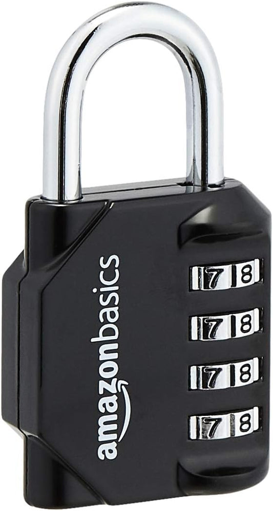 Amazon Basics 4-Digit Combination Padlock, Black, 2-Pack - PuriLite