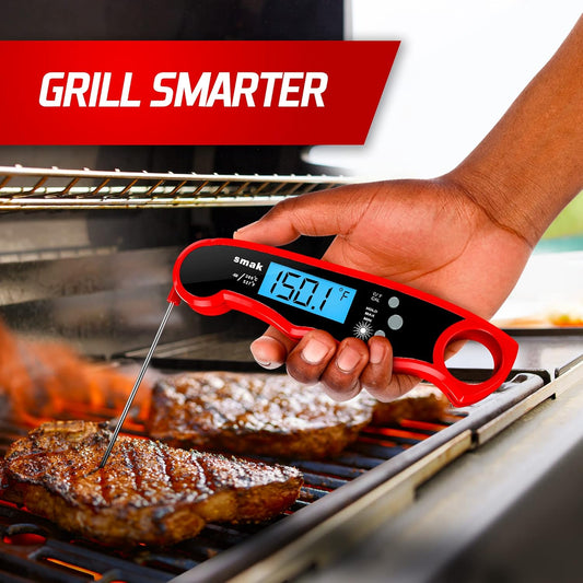 Digital Instant Read Meat Thermometer - Waterproof Kitchen Food Cooking Thermometer with Backlight LCD - Best Super Fast Electric Meat Thermometer Probe for BBQ Grilling Smoker Baking Turkey (Lime)