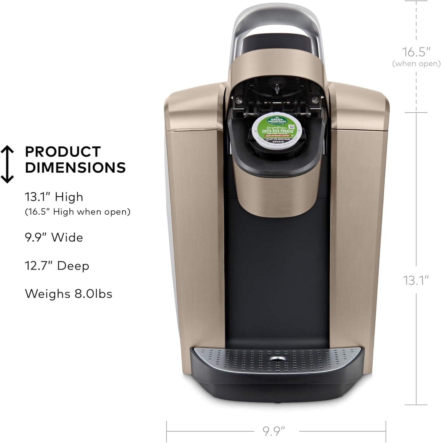 Keurig K-Elite Single Serve K-Cup Pod Coffee Maker, Brushed Gold