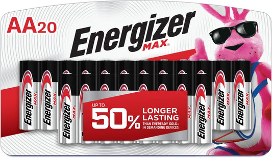Energizer MAX AA Batteries (20 Pack), Double A Alkaline Batteries