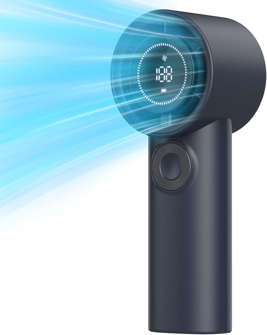 DURBESTER Portable Handheld Turbo Fan with 3600mAh USB Rechargeable Battery, 100-Speeds, 26H Max Cooling Time, Mini Fan Handheld Personal Fans Small Essentials for Women Beach Travel Vacation (Blue)