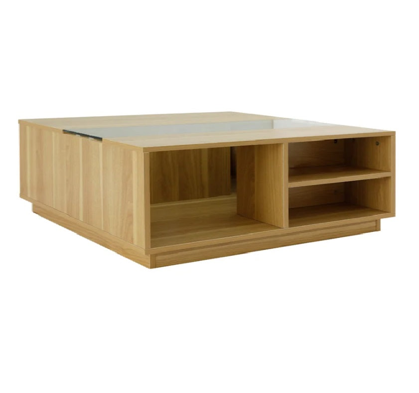 4 Cats & Dogs Modern Pet Coffee Table | Cat & Small Dog Hideaway with Tempered Glass Top