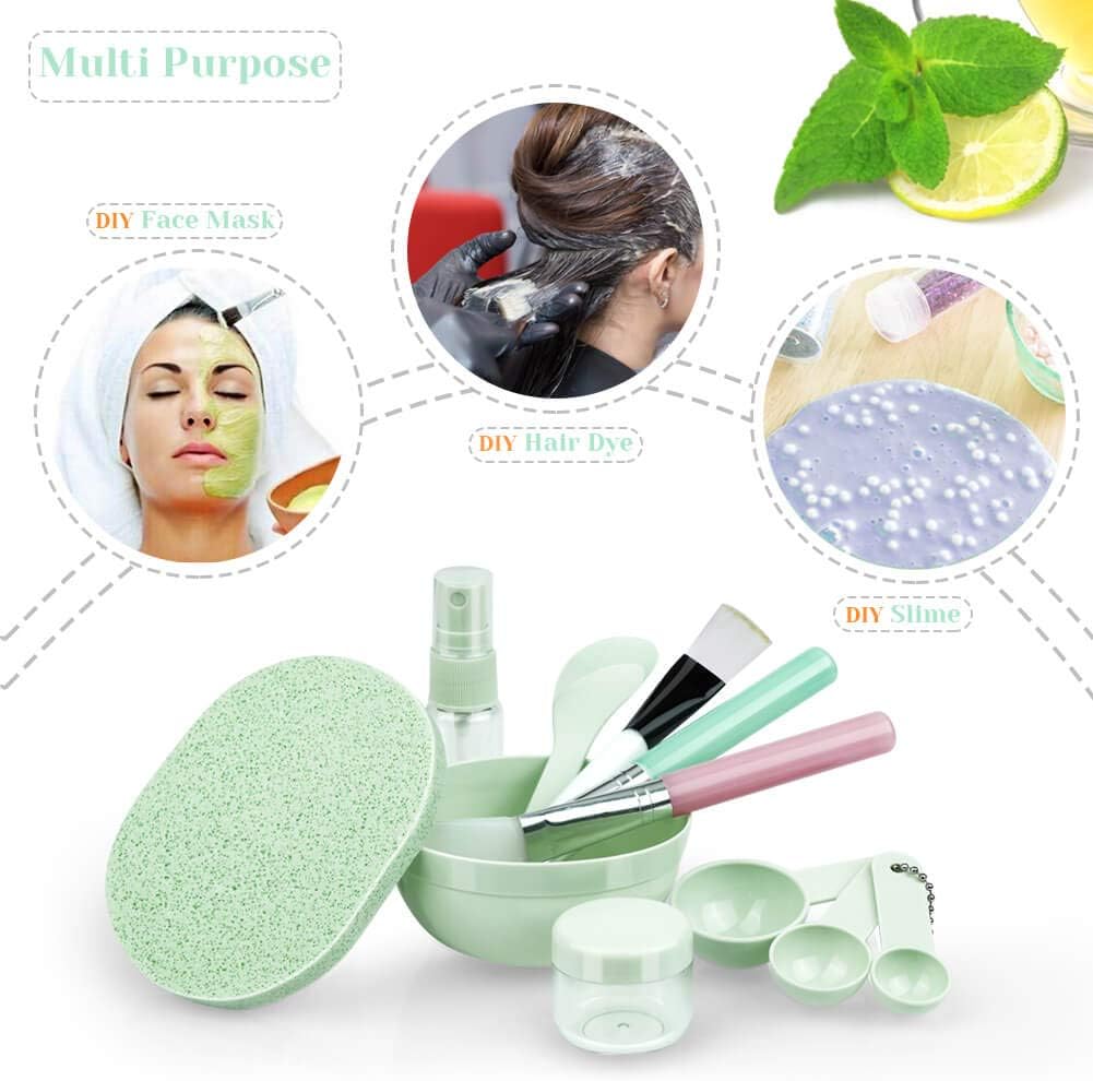 Face Mask Mixing Bowl Set, Anezus 11 in 1 DIY Facemask Mixing Tool Kit with Facial Mask Bowl Stick Spatula Silicone Face Mask Brush