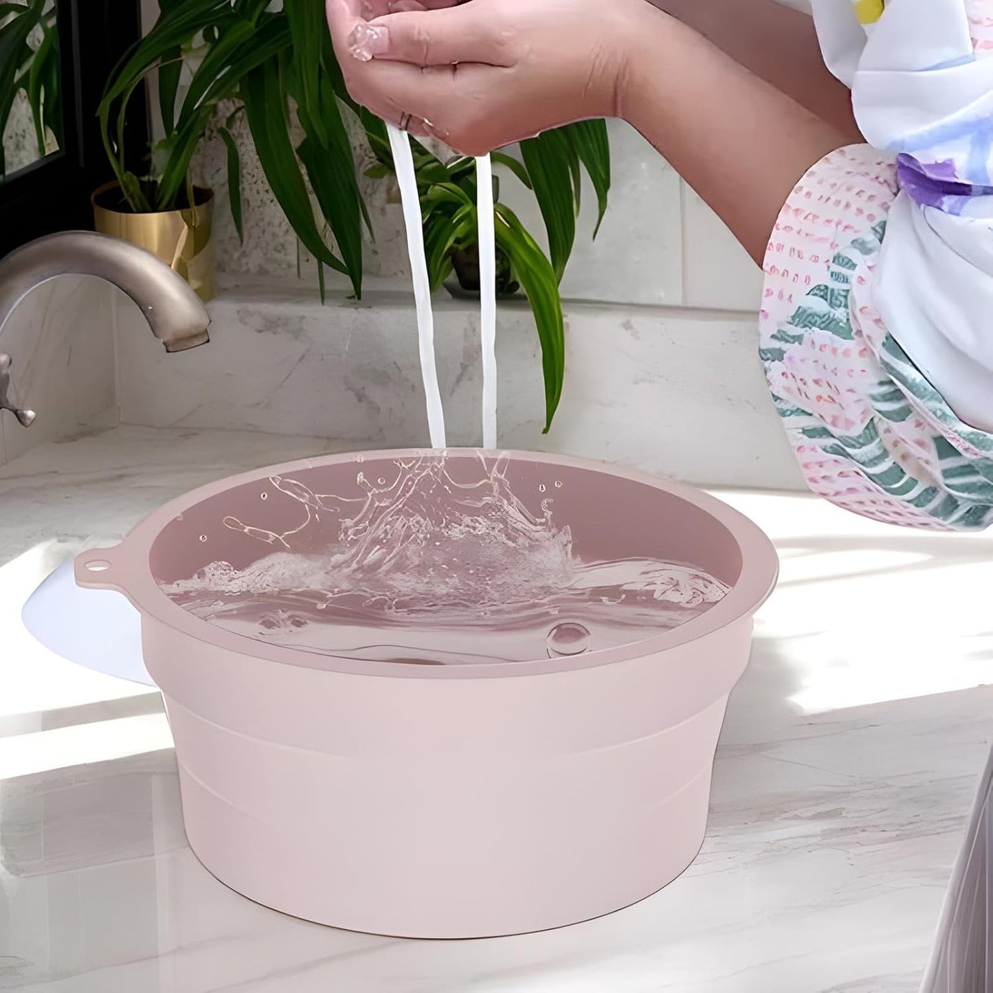 Foldable Ice Bath Bowl, Silicone Beauty Skin Firming Washbasin | Ice Bowl for Face Cold Plunge Chiller,Ideal for Home, Vacation, Traveling, Hotel, Business Trip, Refreshing