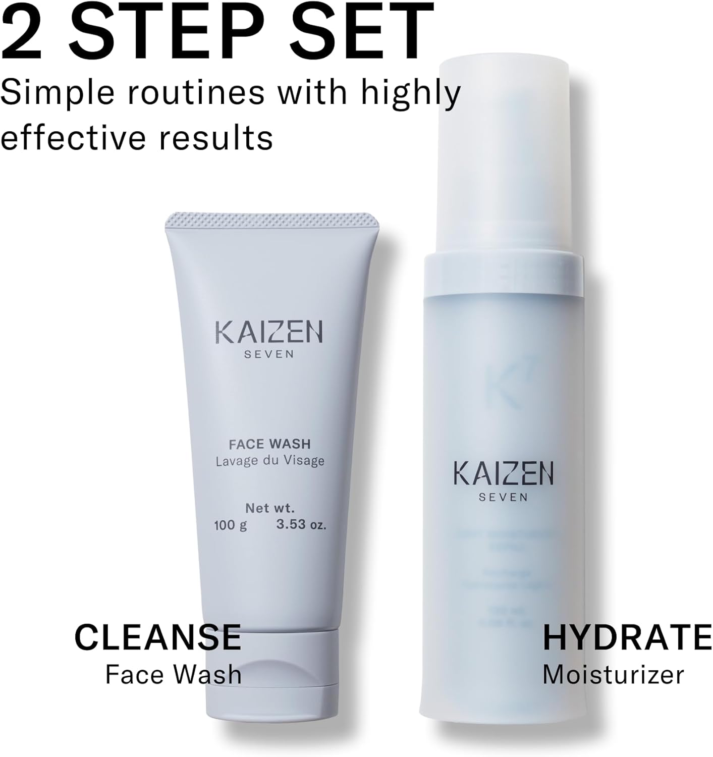 Kaizen Seven 2-Step Skincare Set for Men | Made in Japan | Premium Face Wash 100ML and Light Moisturizer 120ML