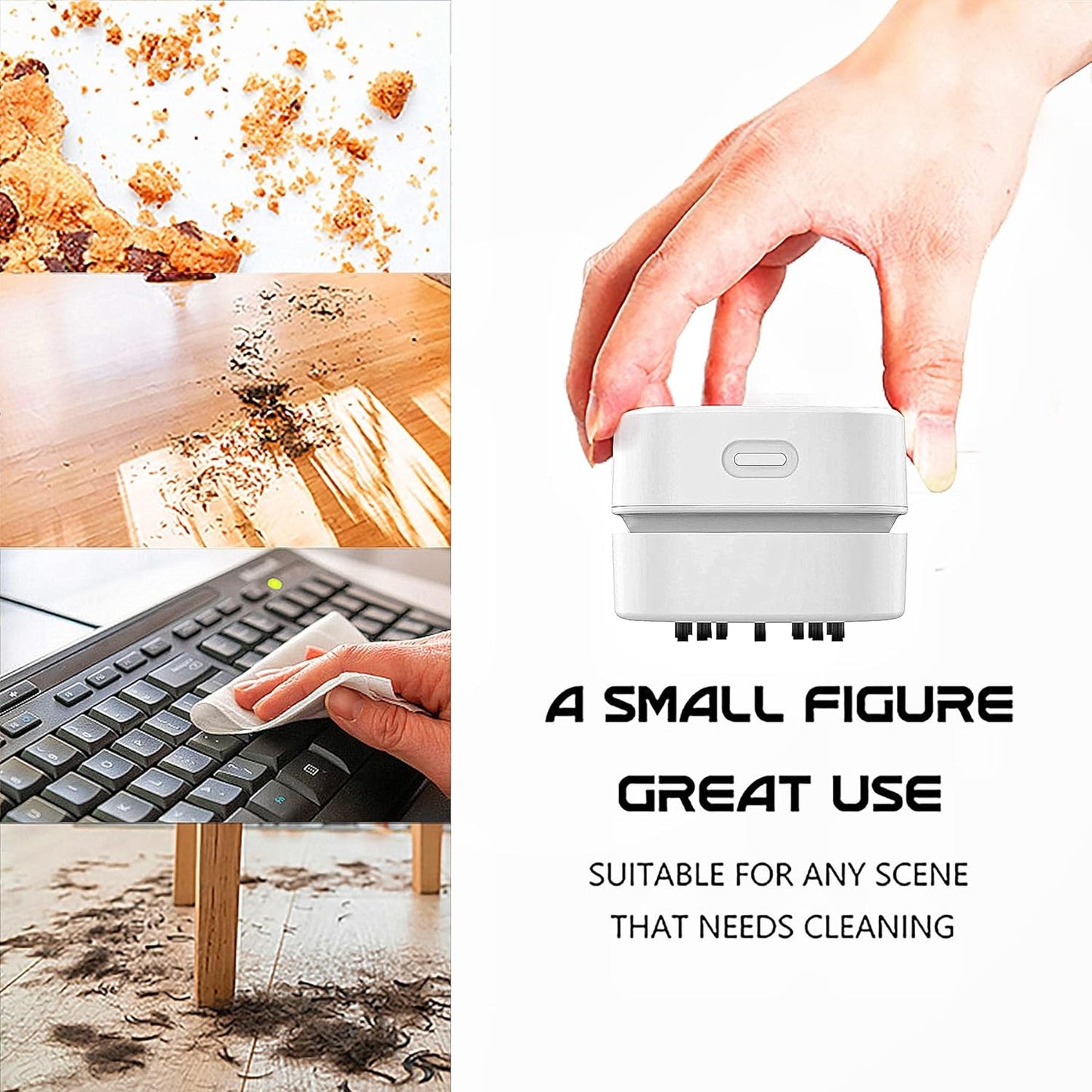 TRZLIFE Desk Vacuum Cleaner, Upgraded Mini Desktop Vacuum AA Battery More Durable Desk Accessory Sucks up Tiny Items and Crumbs from Desktop Drawer Countertop Ideal as an Easter White Elephant Gift