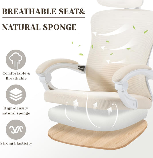 Ergonomic Office Chair, Adjustable Lumbar Support, 400LBS Capacity, Retractable Footrest, Breathable Mesh Back Gaming, Adjustable Headrest