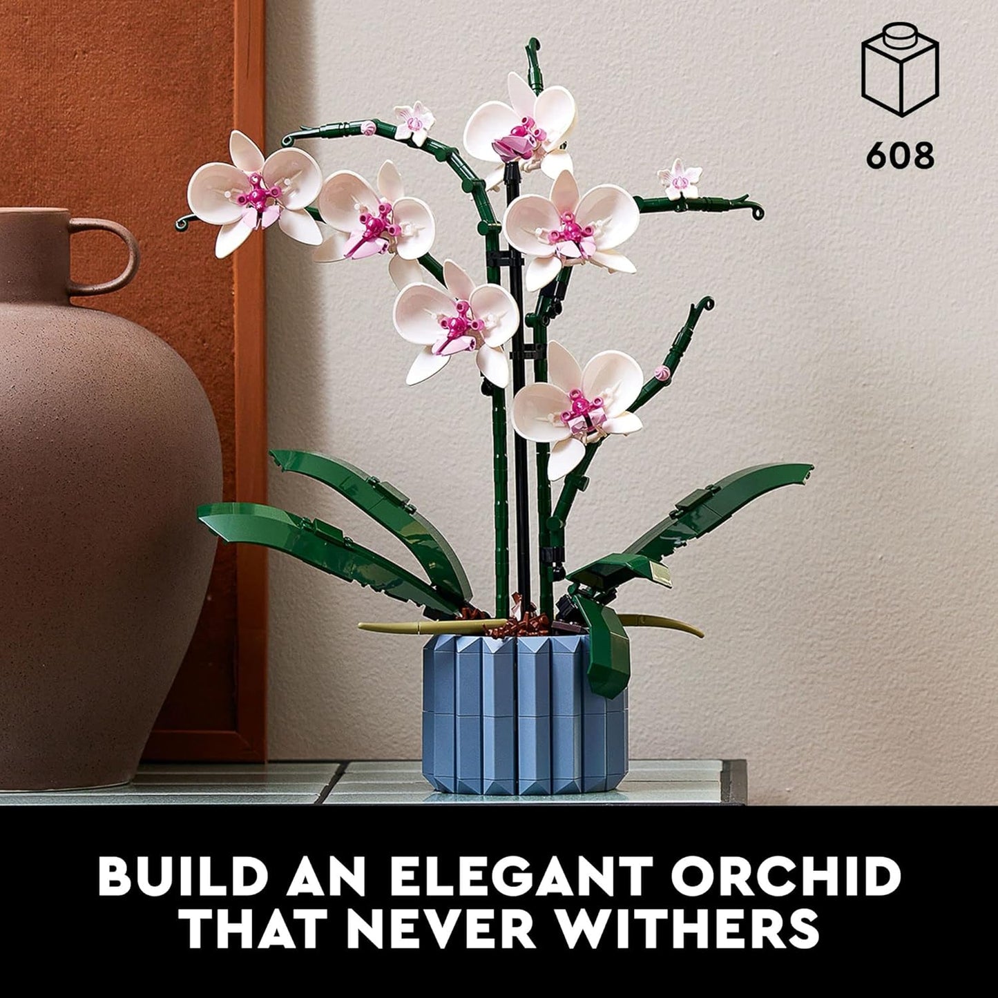 LEGO Botanicals Orchid - Artificial, Fake Indoor Flowers Building Set for Home, Kitchen, Desk Decoration, Adults Ages 18+ - Gift for Graduation - 10311