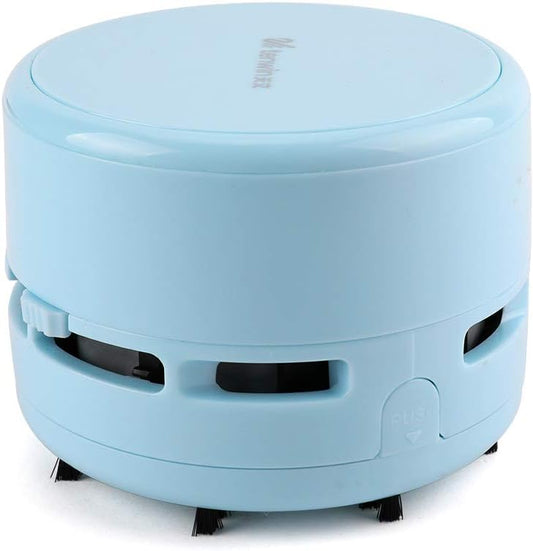 iSuperb Desktop Vacuum Cleaner Portable Keyboard Sweeper Mini Crumb Vacuum Cleaner Table Food Rubber Crumb Dust Remover Cleaner for Home, Office, Cars - No Battery Included (Pure Blue)