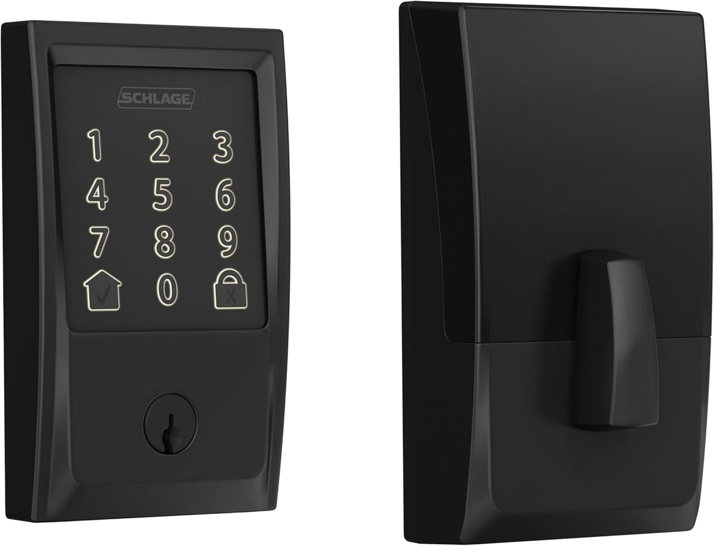 SCHLAGE Encode Smart WiFi Deadbolt with Century Trim in Matte Black (BE489WB CEN 622)