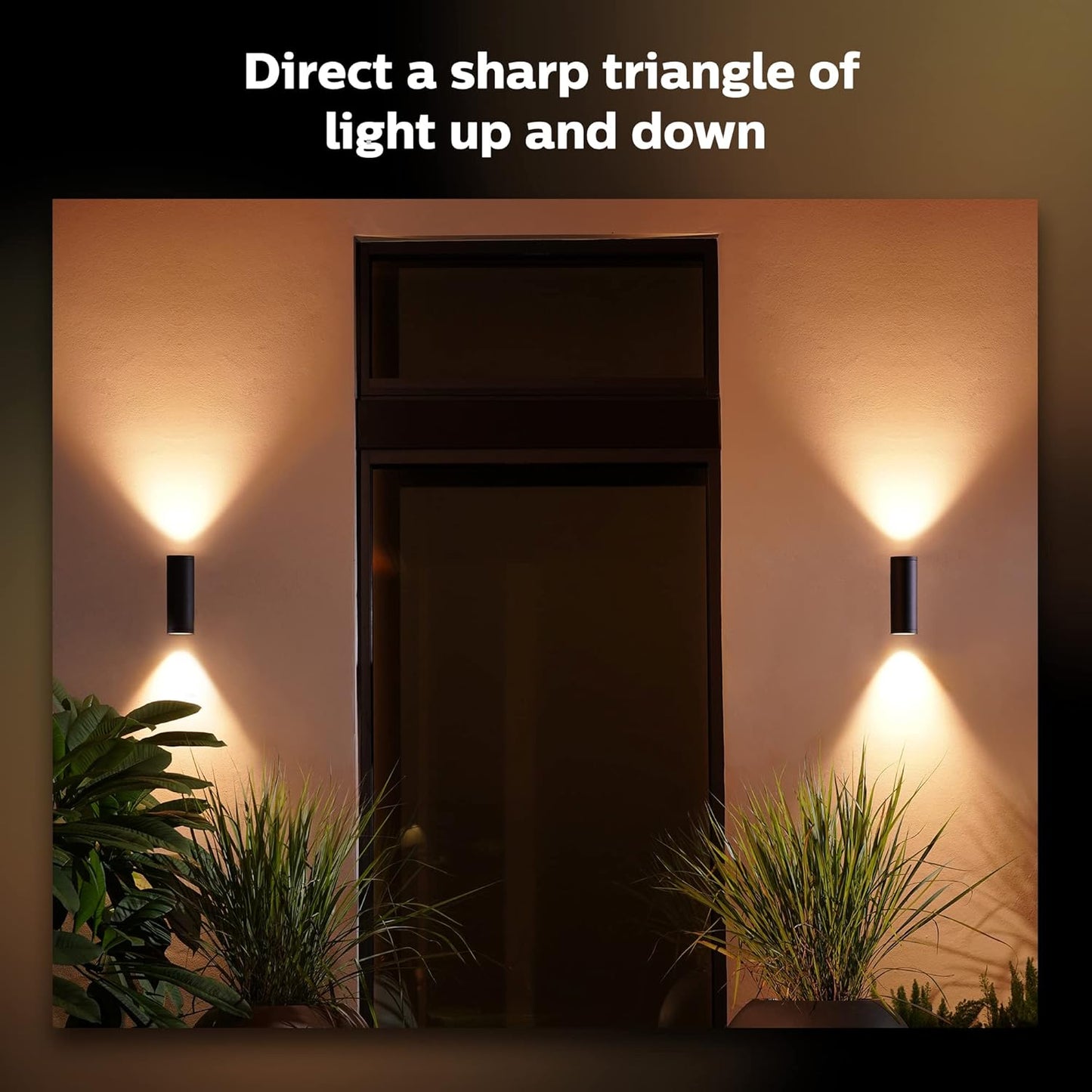 Philips Hue Appear Outdoor Smart Wall Light, Black - White and Color Ambiance LED Color-Changing Light - 1 Pack - Requires Hue Bridge - Control with Hue App and Voice - Weatherproof