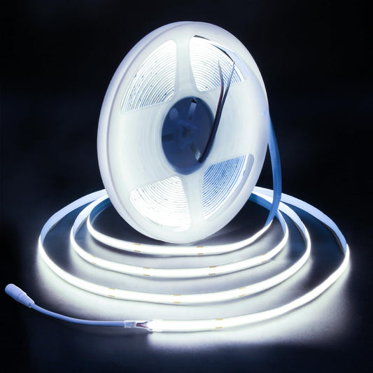 ALITOVE COB Led Strip Light 6000K Daylight White Super Bright 24V 32.8ft/10M 3200LEDs Strip Lights 320leds/M CRI90 Flexible Uniform Glow LED Tape Light for Indoor Home Commercial Lighting Decoration