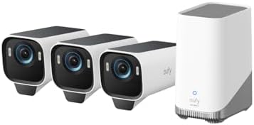 eufy Security eufyCam S3 Pro 4-Cam Kit, Solar Camera Outdoor Wireless, MaxColor Night Vision, 4K Security Camera with Solar Panel, Face Recognition AI, Expandable Local Storage, No Monthly Fee