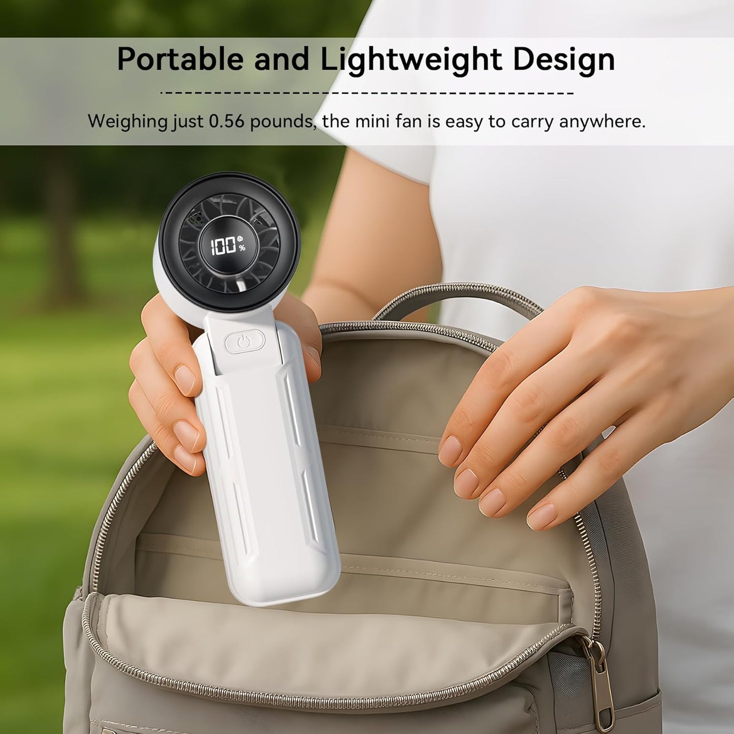 Portable Handheld Fan, 135° Foldable Mini Quiet Turbo Fan, 5 Speed Table Fan, Small USB Fan Rechargeable Fan for Indoor, Outdoor