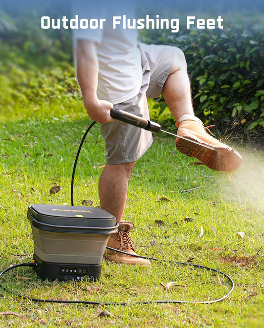 Fanttik NB8 Fold Cordless Pressure Washer w/3.2Gal Tank, 5-in-1 Nozzle, Max 220PSI, 10FT Hose, 4000mAh Lithium Battery, Type-C Charging, Portable Sprayer Washer for Camping, Bicycles, Pet Cleaning