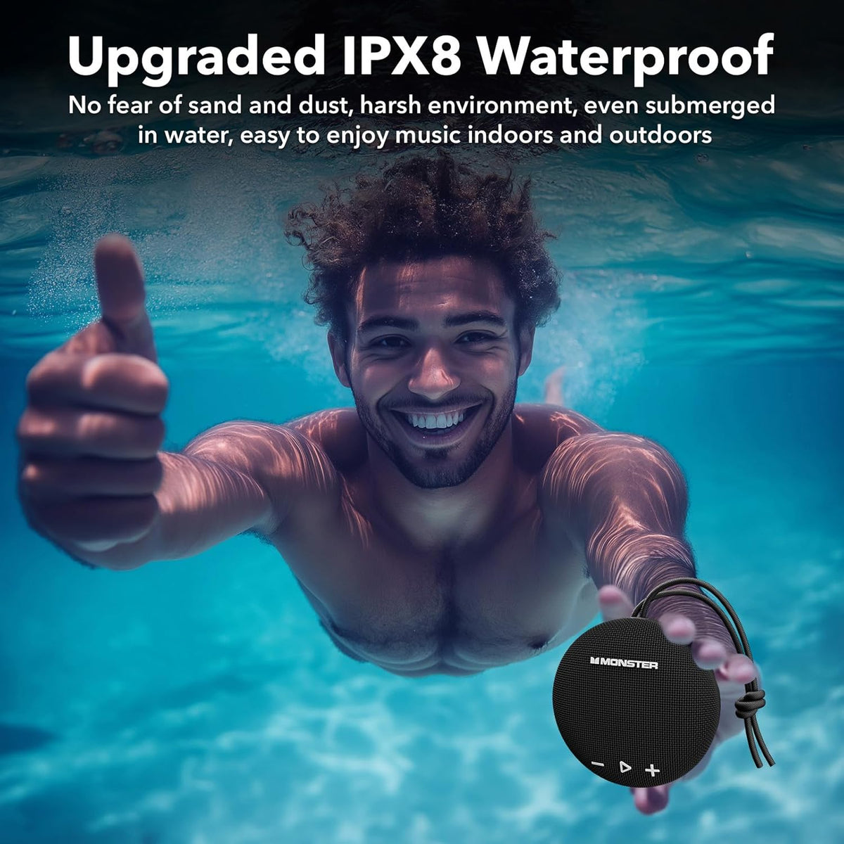 Waterproof Bluetooth Shower Speaker IPX8 with Bluetooth 5.4, Loud HD Stereo Sound, Deep Bass and Extra Long Playtime for Home, Beach and Outdoor Use - PuriLite